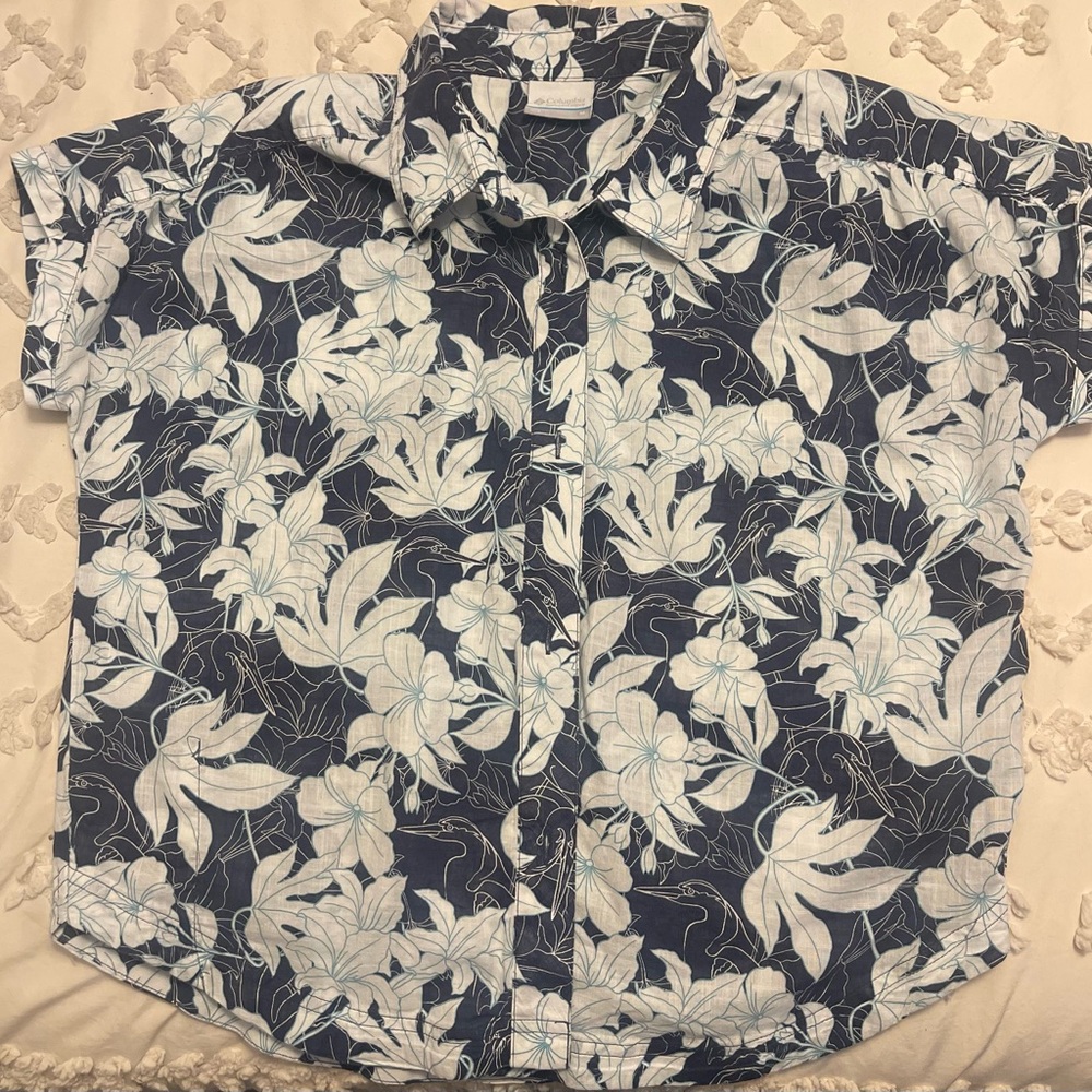 Floral Short Sleeve Button-Up Shirt
